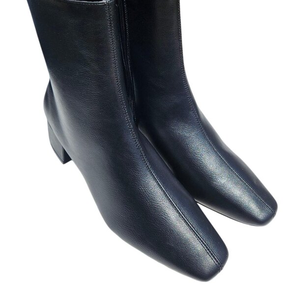 LOFT Black Seamed Square Toe Booties - Picture 6 of 8